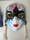 Lot Of 2 Venetian Style Ceramic Mask  wall Decor  6 In   7 In Masks Hand Painted