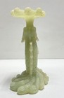Chinese Green Stone Jade Like Figurine  7 5in Tall Dragon Candle Holder