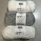 Bernat Softee Chunky Yarn Lot Of 3 One Grey Heather   2 White No Dye Lot