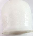 Unusual 5  Cased Lamp Shade Etched Floral Victorian White Glass Bell 2  Fitter