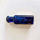 Antique  Navy Blue Eclipse French Satin Gloss Dressing Embossed Bottle Rare