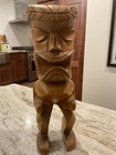 Vtg Solid Wood Hawaiian Tiki Statue Hand Carved 11 5 