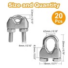 Yinpecly 20 Pack 1 8 Inches M3 Stainless Steel Wire Rope Cable Clip Clamp  U Bol