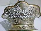 Antique 800 Silver Floral Basket W Handle  480 5gm