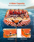 Vevor Towable Tube For Boating 1-4 Riders Inflatable Boating Tubes Towable Water