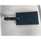 Mycase Luggage Tag Dark Blue Leather Strap Id Holder Travel Accessory
