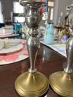 Vintage Web Pewter And Brass Set Of 2 Candlesticks Amerock Weighted  App 9   