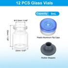 12pcs 5ml Small Clear Glass Vials With Blue Silver Color
