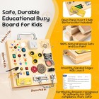 Wooden Busy Board With Led Light Montessori Baby Learning Toys For Toddlers     