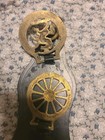 Vintage Equestrian English Horse Brass  Medallions On Leather Strap