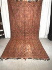 Antique Paisley Shawl Throw Fancy Center Woven Large 64 X 134 Original 19thc 