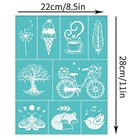  2pcs Self-adhesive Silk Screen Printing Stencil Ice Cream Animals   Plants