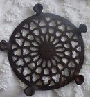 Trivet Antique Cast Iron Farmhouse Round Fireplace Paw Feet Lantz Style 6 