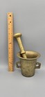 Antique Mortar   Pestle Heavy Solid Brass Pharmacy Apothecary Bowl Set