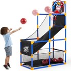 Arcade Basketball Game Set With 4 Balls And Hoop For Kids 3 To 12  Old Indoor   
