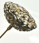 Antique Hatpin Sparkle Rhinestone Fancy Back Long Positive Energy Collectible