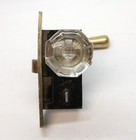 Vintage French Door Glass   Brass Door Knob Set