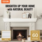Vevor Fireplace Mantel Wood Shelf Floating Living Room Mantel Shelf 60  White
