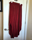 Zenana 2x Solid Knit Maxi Skirt Smocked Elastic Waist Pull-on  Rust