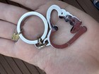 Coach Pave Script Pink Crystal Heart Purse Charm