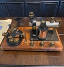 Antique Signal Electric Telegraph Co  Mahogany Learner Key   Sounder Set W book