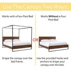 Just Relax Four Corner Post Elegant Mosquito Net Bed Canopy Set  Beige  Full-que