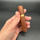Turned Wood Needle Case Needles Set Brown Sewing Crafting Gift Brass Travel