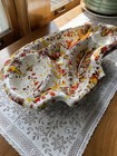 Vintage 1970s Large Ceramic Table Psychedelic Ashtray Drip Glaze Pottery