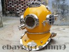 Yellow Diving Helmet Us Navy Mark V Deep Sea Divers Antique Scuba Boston Helmet