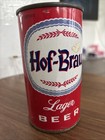 Hof-brau Lager Beer Flat Top Beer Can Empty By Maier Brewing Los Angeles Ca