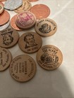 Lot Of 56 Vintagewooden Nickels And Tokens Wood Coin Collection Marti Gras More