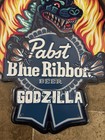 Pabst Beer Godzilla Creature Monster Tin Sign Game Room Man Cave Bar Pub New