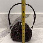 Vintage Asian Red Black Lacquer Fine Woven Basket Estate Find