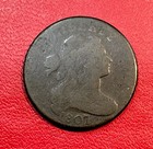 1807 One Cent Draped Bust Coin  g  Good Condition  Lg Fraction   Enn Coins