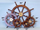 Hampton Nautical Deluxe Class Wood And Brass Decorative Ship Wheel 24  - Naut   