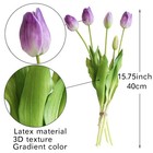 Artificial Tulips 15pcs Amethyst Soft Touch Latex Bouquet - Wedding Party Home