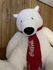 Giant Collectable Coca-cola Polar Bear Stuffed Animal With Red Scarf