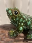 Rare Antique Money Log Bank Frog Coin Bank Ceramic Ceramic