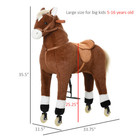 Kids Ride-on Walking Horse With Easy Rolling Wheels  Brown