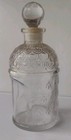 Guerlain Imperial Bee Embossed Glass Perfume Bottle Empty Vintage French Lux 