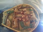 Vintage Fireplace Bellow 3d Carved Painted Deer Wood Brass Leather Bellows