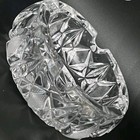 Vintage Cigar Ashtray Round Heavy  Fine Crystal Clear  Cut Glass 6    Excellent
