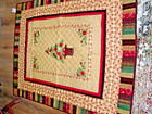Christmas Hand Quilted And Applicated Blanket Throw 50 x60  3-d Roses