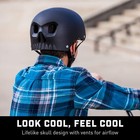 Mongoose Street Hardshell Skull Youth Bike Helmet  Multi Sport  Medium  Black 