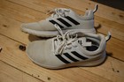 Used Adidas Lite Racer Cln K Boys Size 6 Shoes White Black Stripes Eg5817