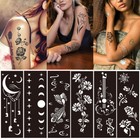 India Henna Template Hand Body Art Tattoo Stencils Reusable Temporary Tools    