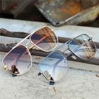 Fashion Square Oversized Sunglasses Retro Metal Frame Sun Shade Glasses Eyewear