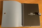 Nwot Coach Notebook In Signature Canvas Gingham blue white Cfa43