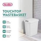Sterilite 7 5 Gallon Touchtop Wastebasket Trash Can With Latch  4 Pack  White