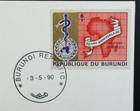 Banknotes Of All Nations - Burundi 10 Francs  1990 Unc Uncirculated Note W Stamp